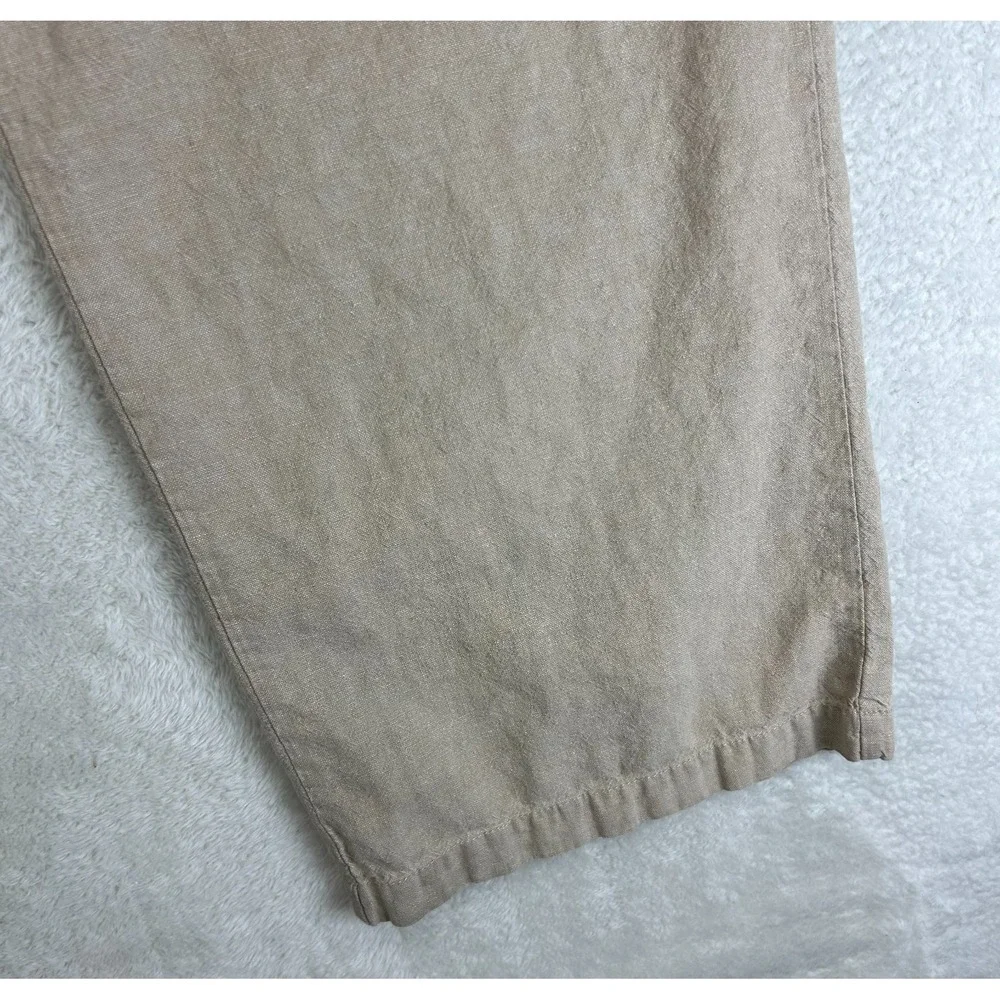 Vintage Guess Jeans Linen Pants Mens 38 Beige Drawstring Flat Front Grunge